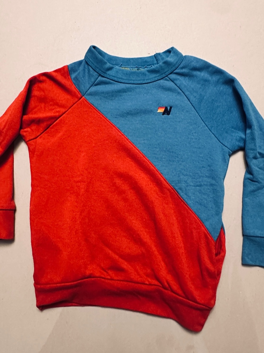 Kids Colorblock Crewneck Sweatshirt - Blue & Red